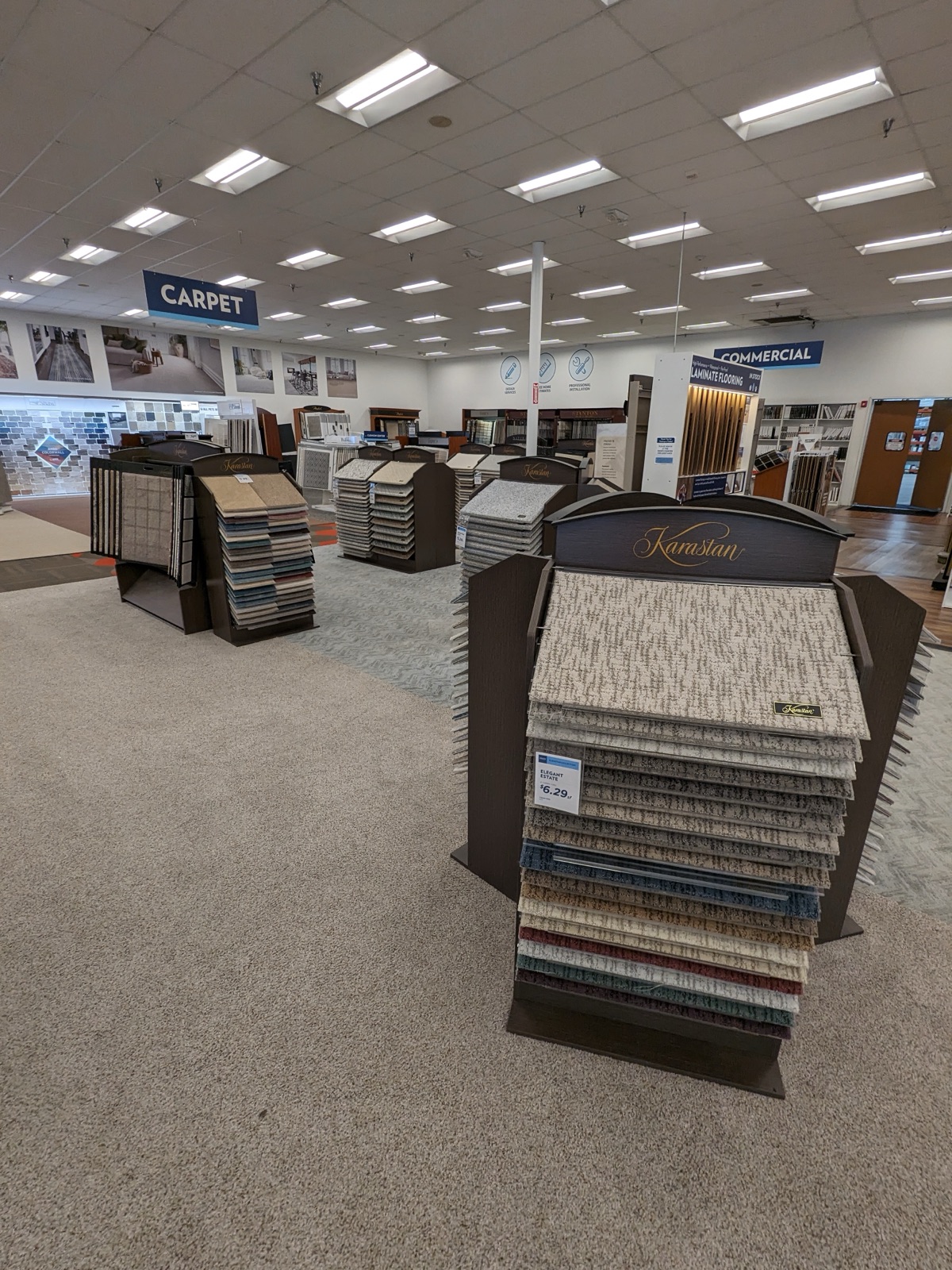 Carpet retail showroom fixtures