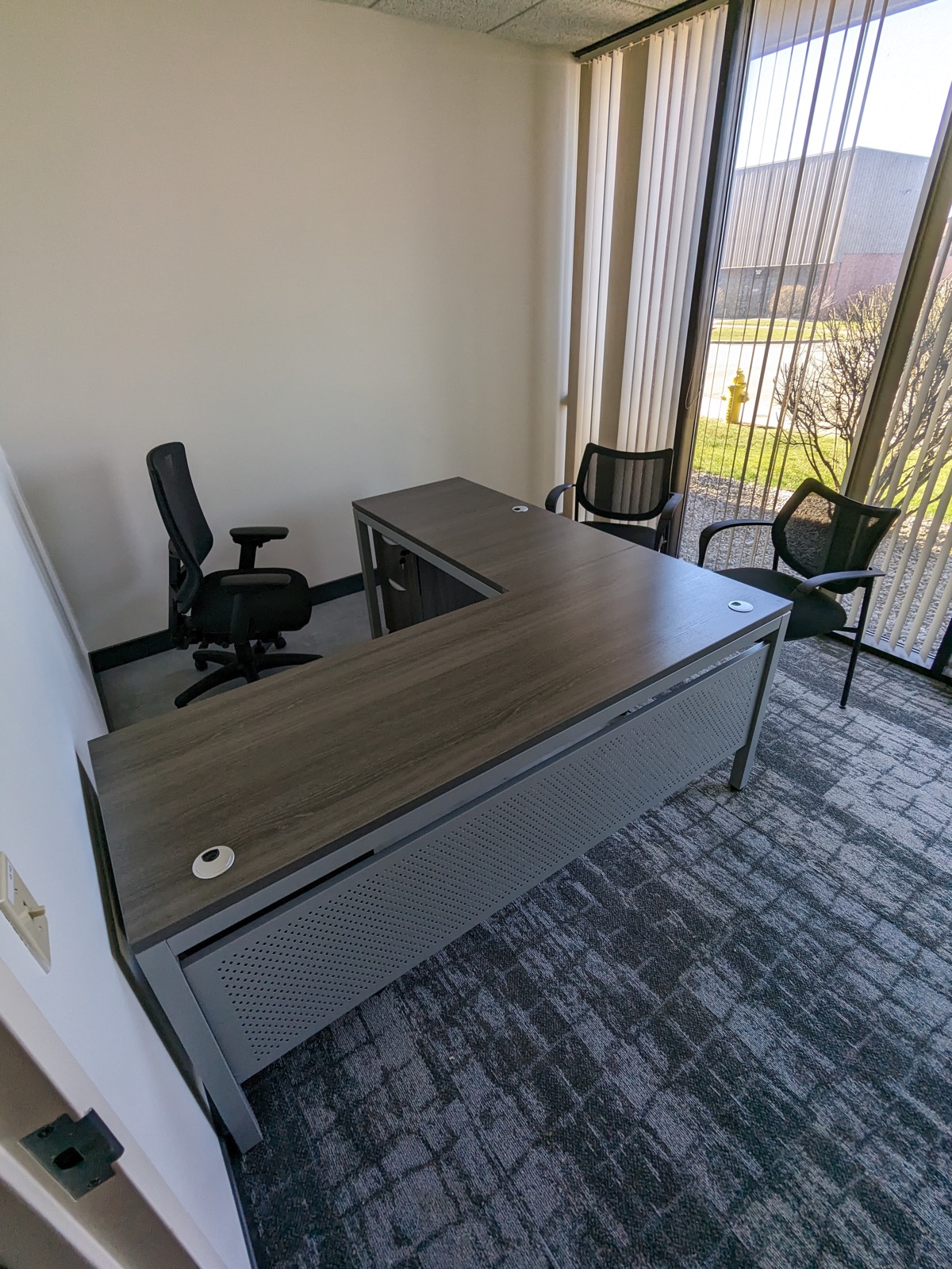 Executive desk with guest seating