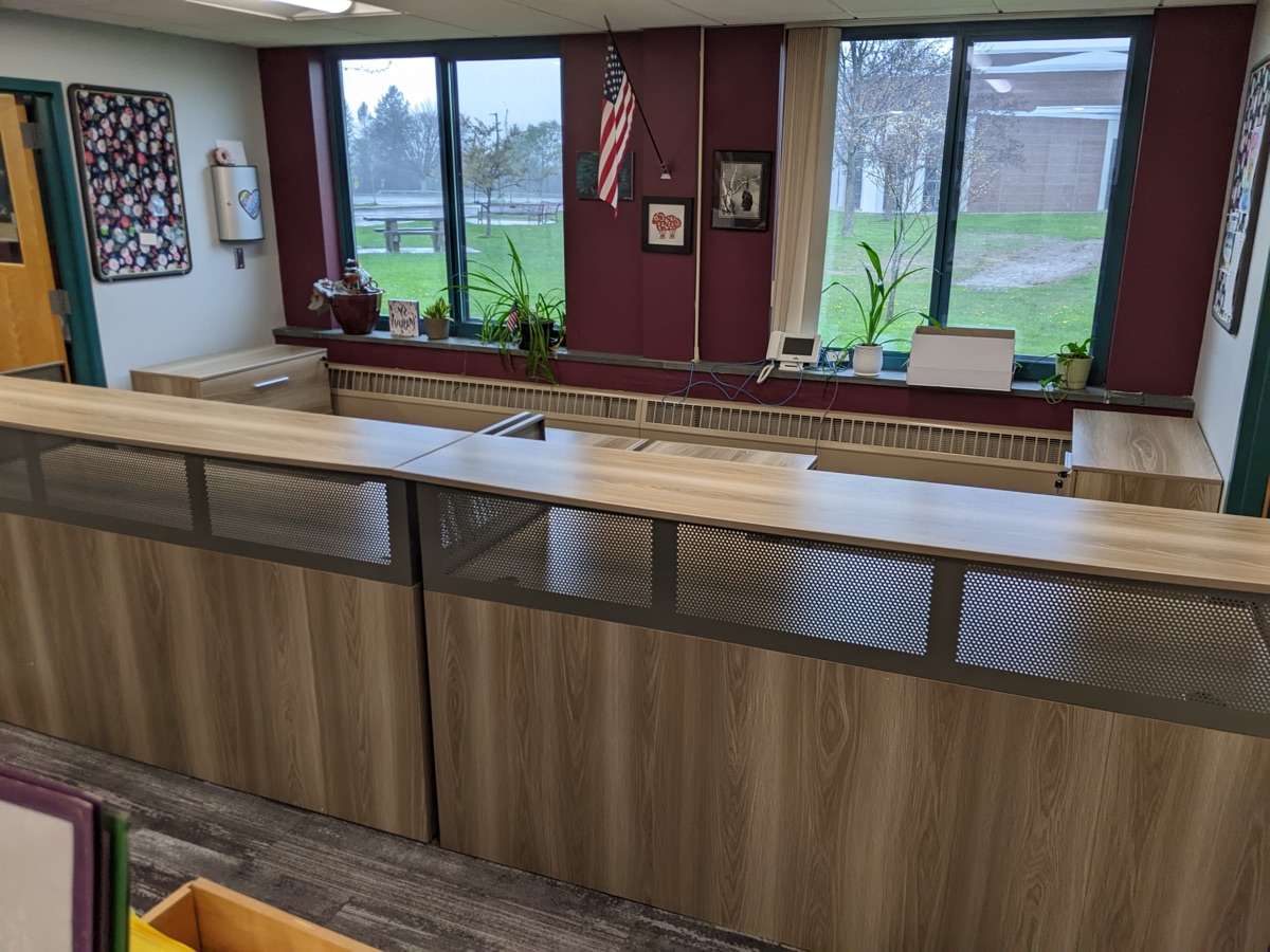 School reception desk